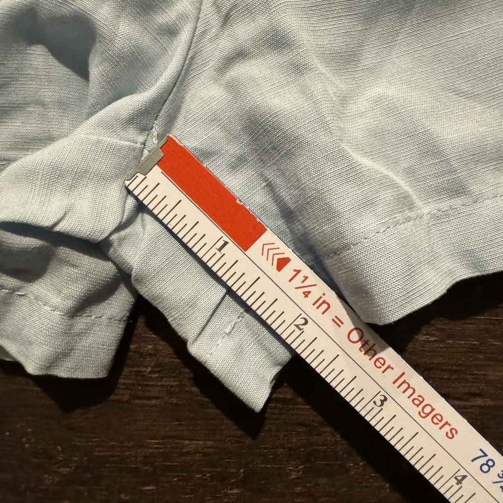 Blank NYC Linen Blend Drawstring Pull‎ On Shorts Pockets  Small Clear Sky Blue - Picture 7 of 8